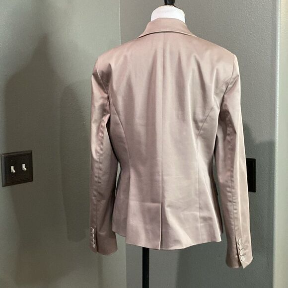 INC International Concepts Mocha Brown Tan Single Button Blazer Jacket Sateen - Picture 7 of 10